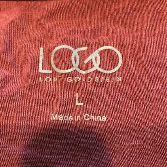 LOGO Open Front Cardigan Sweater Maroon Large - Picture 5 of 8